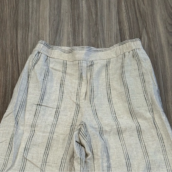 Zara Striped Linen Blend Wide Leg Pants - Picture 3 of 9